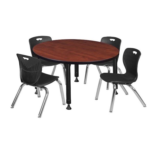 Regency Tables > Height Adjustable > Round Table & Chair Sets, 36 W, 36 L, 23-34 H, Cherry TB36RNDCHAPBK45BK - main